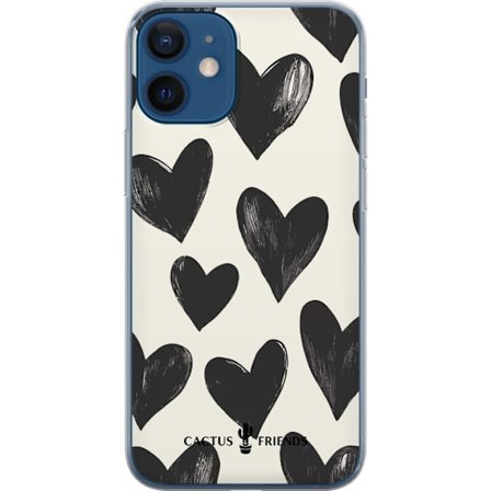 Yhteensopiva Puhelinkuori Apple Apple iPhone 12 Cactus and Friends - Bold Black Love Pattern