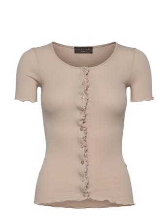 Organic Cargdigan Regular Ss Beige Rosemunde
