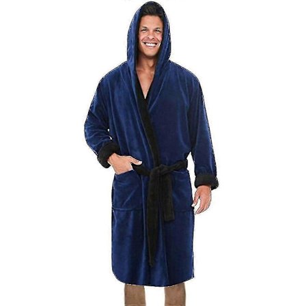 Hettefleece Morgenkåpe for Menn