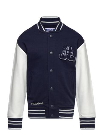 Jorcole Varsity Sweat Cardigan Os Mni Navy Jack & J S