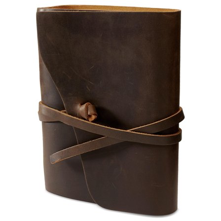 Bloco de Notas | Pele Castanha Escura | Elástico de Fecho para homens - Presentes para o amigo