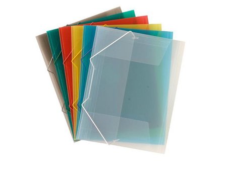 Gummibandsmapp 3-klaff A4, färgad polypropylen, transparent blå - Lyreco - Kontorsmaterial - Mappar och plastfickor - Gummibandsmappar 3-klaff - Plast