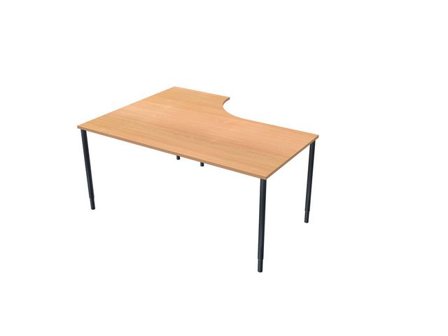 LANAB DESIGN Skrivbord Höger 160x120cm boklaminat/svart - Lyreco - Kontorsmöbler och inredning - Bord och hurtsar - Skrivbord - Fasta