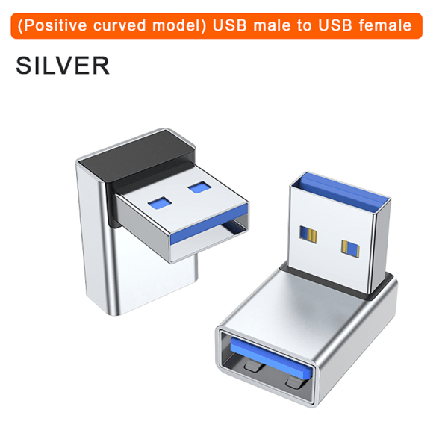 90 astetta Vasen Oikea Yl s Alas Kulma USB 3.0 A uros-nainen Ex Silver 1