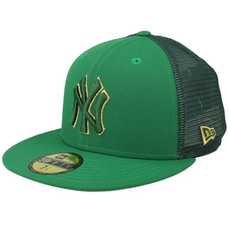New Era - MLB Green fitted Czapka Z Daszkiem - New York Yankees 59FIFTY MLB St Patricks Day 23 Green Mesh Fitted @ Hatstore