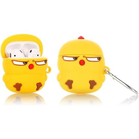 Tecknat Fodral för Airpods 2:a/1:a Generationen, 3D Animerad Karaktär Design Fodral Skyddande Stöttåligt Skal med Nyckelring för Airpods Hörlurar
