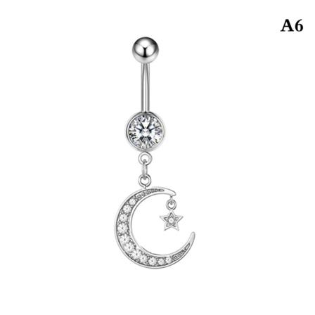 Belly Button Rings Blommor Butterfly Star Dangle Navel Ring Wom