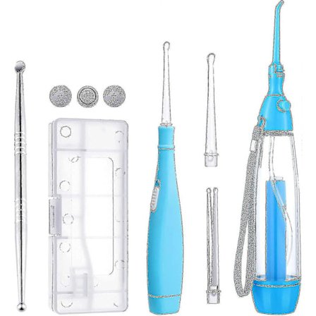 Tonsilstenfjerner, 1 Manuel Pumpe Type Lavtryksspuling Oral Vandpind, 1 Tonsilstenfjerner Med LED Lys, 1 Rustfrit Stål Tonsilsten