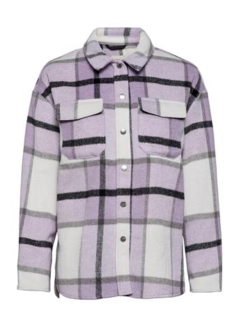 Onlmaci L/S Check Shacket Cc Pnt Purple ONLY