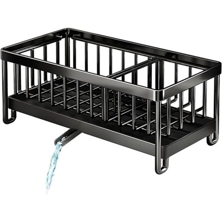 Diskho-vagn svamphållare, diskho med avtagbar droppbricka, rostfritt stål bänkskiva köksvagn, borsthållare diskmaskinshållare