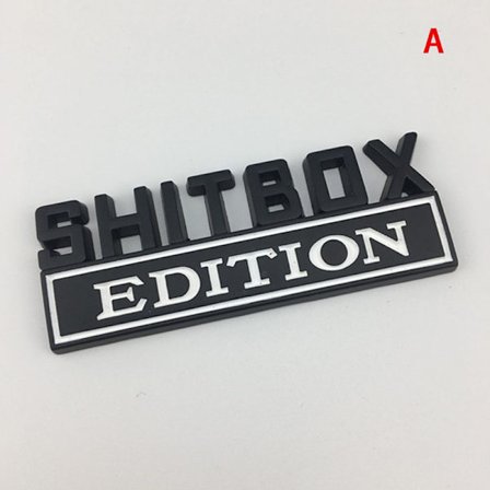 1X 3D ABS Emblem SHITBOX EDITION Merke Bilde Hale Side Klistremerke