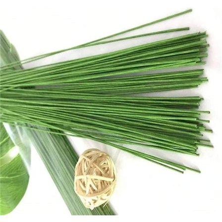 200 kpl Kukka-lankavarsi, Kukka-lankatanko, päällystetty 18 gauge, 36 cm, halkaisija 1,2 mm, vihreä