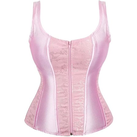 Korsetter for kvinner Overbust Bustier Topp Gothic Sexy Skulder 2928rosa