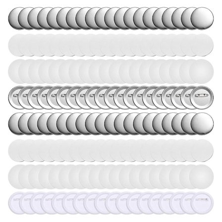 Blanke knap-badge dele, 2,25 tommer knap-maskine forsyninger pin bag knap dele til knap-maskine (2,25 tommer-sæt med 200)