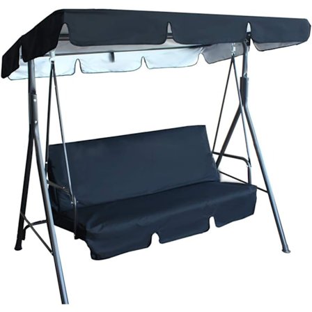 Gyngestolsbeskyttelse, 3-personers gyngestolstag + sædebetræk, støvbeskyttelse til havestole, gyngestols sædehyndebetræk (gynge medfølger ikke)