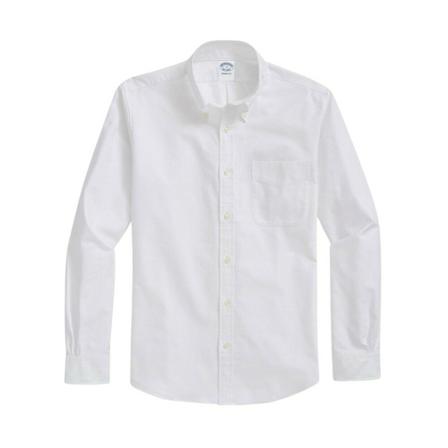 Brooks Brothers Madison Relaxed-fit Sport Shirt, Oxford, Button-Down Collar Hvid, Herre Skjorter