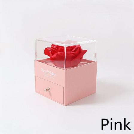 Evig Bevarad Rosblomma Presentförpackning Rosa