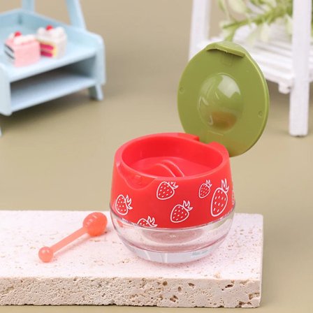 6ml Søt Leppestiftflaske Jordbær Leppestiftbeholder Etui Mini Tom Kosmetikkbeholder for Leppemaske Concealer Leppepomade Krukke