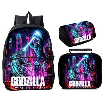 Godzilla vs King Kong tredelad 16" rundväska Style 6