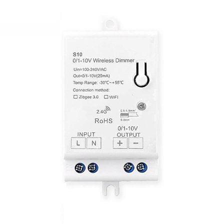 Ac100-240v Zigbee 0/1-10v LED-ljus Dimmer Kontroller Smart Life Tuya Kontroll App För 0-10v LED Dim [DB]