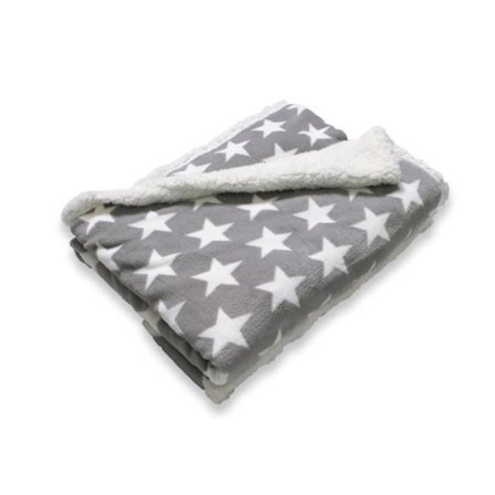 SOLEIL D'OCRE Pläd Sherpa Stjärna 120x160 cm grå