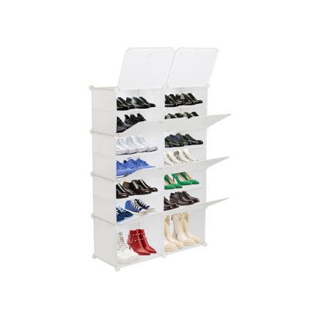 Skoreol, 7 niveauer skoopbevaring 28 par skohylder, skoreol med dør til entre, stue, soveværelse KLB