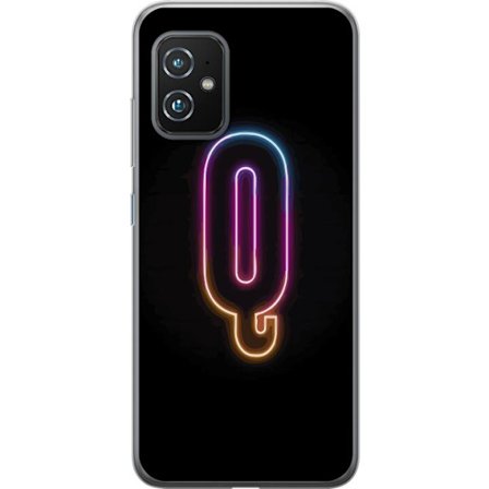 Kompatibelt Mobildeksel til Asus Asus Zenfone 8 Minimalistisk neonbokstav Q i skinnende farger mot mørk bakgrunn