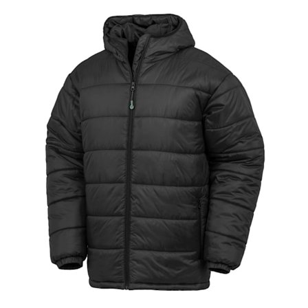 Result Äkta Återvunnen Unisex Vuxen Parka med Huva 3XL Svart