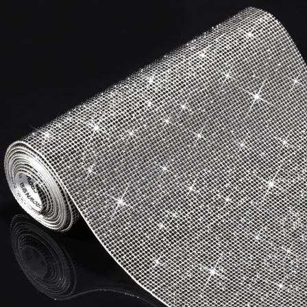 Bling Krystal Rhinestone Stickers DIY Selvklæbende Funklende Rhinestone Ark til Bil Dekoration Sort, 9.4" x 7.9"""