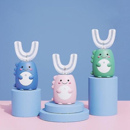 U-form Automatisk munrengöring Kid eltandborste Barnenhet USB -laddning Sonic Söt dinosaurie