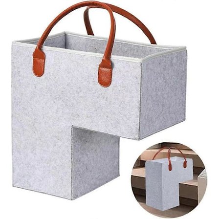 Trappekurv - Trin-kurv med læderhåndtag