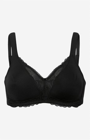 Triumph - Bh uden bøjle Modern Lace+Cotton i sort til damer i størrelse 75B - Cellbes