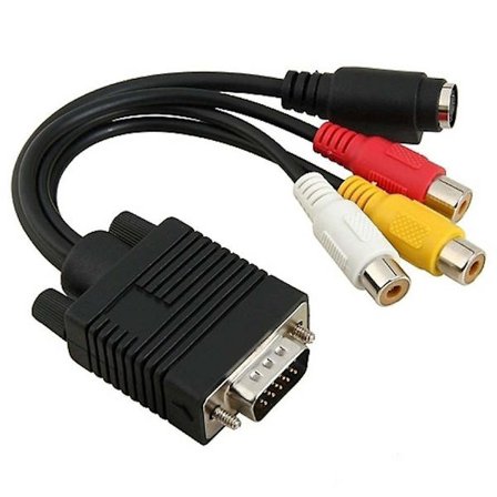 VGA SVGA till S-Video 3 RCA Konverteringskabel Adapter för Laptop PC HDTV Monitor [DB]