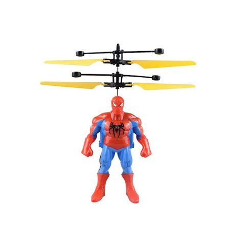 Spiderman Anime Figur Induktionsflygplan Hängande Flygande Spiderman Iron Man Hulk Fjärrkontroll Flygplan Leksak Barn Födelsedagspresent