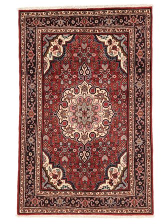 Handgeknüpft Persischer Bidjar Teppich 104X162 Dunkelrot/Schwarz