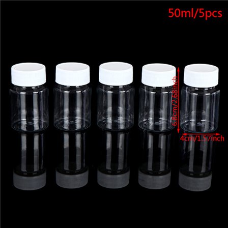 15 ml/20 ml/30 ml/100 ml PET-plast klara tomma förseglingsflaskor fasta