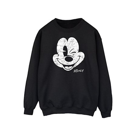Disney Herr Mickey Mouse Ansikte Sweatshirt XXL Svart
