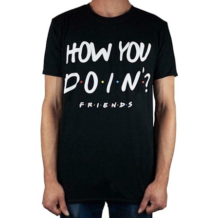 Friends How You Doin' T-shirt (s) för män Svart