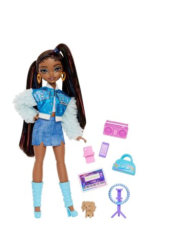 Barbie | Dream Besties “Brooklyn” Fashion Doll With 8 Video & Music Themed Accessories | ONE SIZE