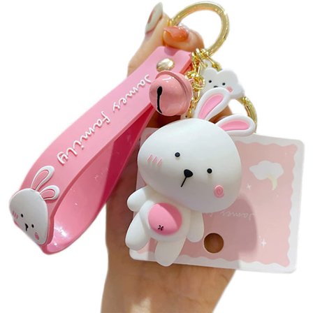 Mænd Kvinder Drenge Piger Silikone Søde PVC Tegneserie Dyr Nøglering Kreative Nytår Gaveposer Dukke Vedhæng Bilnøgle Vedhæng Metal Nøglering