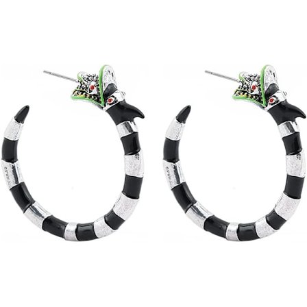 Korallslange Øredobber Halloween Horror Bille Slange Juice Hoop Øredobber Gotisk Slange for Kvinner Cosplay Kostyme Halloween Tilbehør