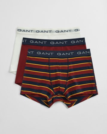GANT Herren 3er-Pack Mehrfarbig gestreifte Boxershorts (XXXL) Rot