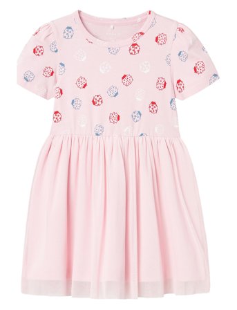 Nmffilera Ss Tulle Dress Dresses & Skirts Dresses Casual Dresses Short-sleeved Casual Dresses Pink Name It