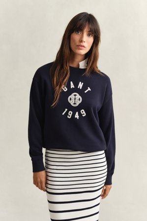 GANT Damen Graphic Rundhals-Sweatshirt (XXL) Marineblau