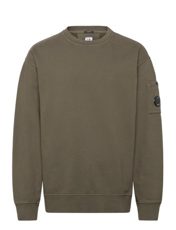 C.P. Company Logo Embroidered Crewneck Sweatshirt - Khaki green - XXXL