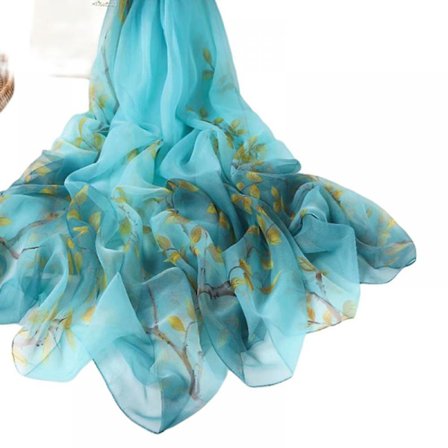 Damhalsduk Lättviktig Blommig Halsduk Vår Vår Höst Vinter Sjal Halsduk Bästa Morsdagspresent till Mamma och Fru (70 Tum)