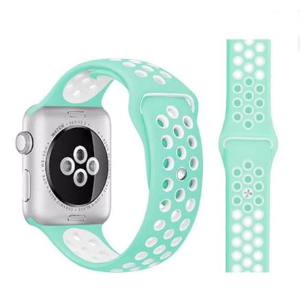 Apple Watch Series 5 / 4 44mm dobbeltfarvet urrem - Blå Hav Hvid Blue