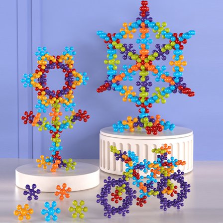 DIY Plommeblomst Byggeklosser Leker Barnehage Puslespill Tidlig Læring Pellet Leker