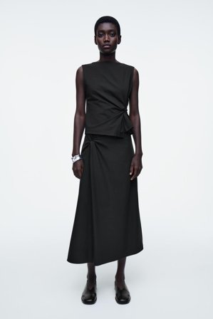 COS Women's Top Con Dettaglio Ritorto in Blu