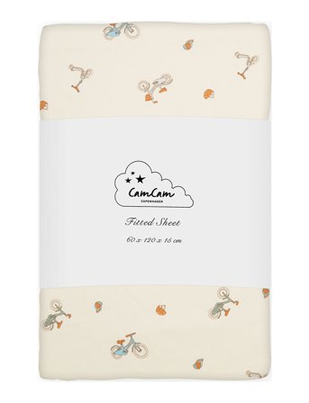 Cam Cam Copenhagen Sheet, Fitted, 60X120X15Cm - Cream - ONE SIZE
